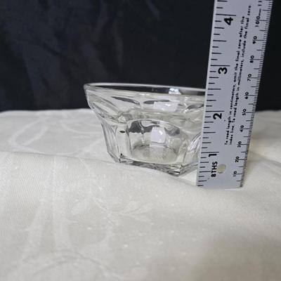 Pressed glass collection of bowls, platters, and candlesticks