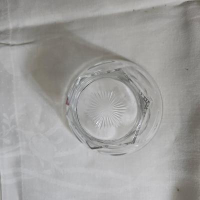 Pressed glass collection of bowls, platters, and candlesticks