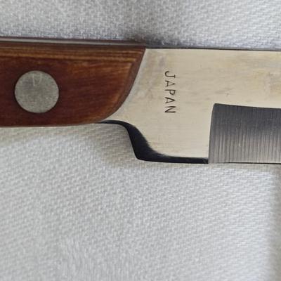 Metalware - trays, basket and divided dish with a collection of new Stainless JAPAN STEAK KNIVES