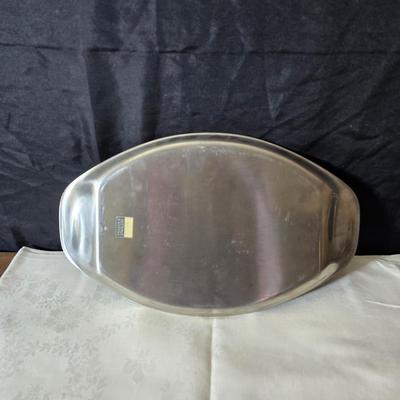 Metalware - trays, basket and divided dish with a collection of new Stainless JAPAN STEAK KNIVES