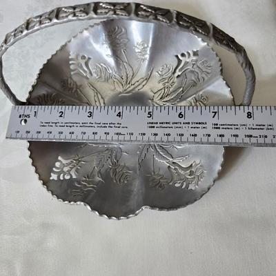 Metalware - trays, basket and divided dish with a collection of new Stainless JAPAN STEAK KNIVES