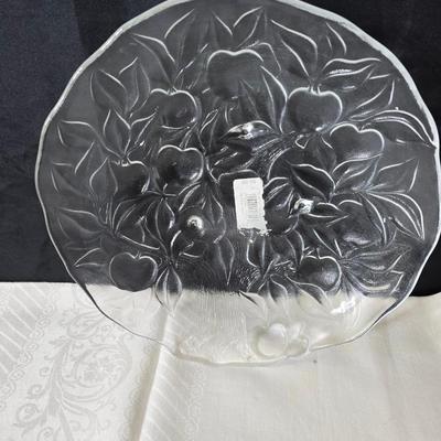 Glassware - fruit designs - silver color rimmed bowls and more