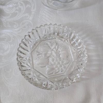 Glassware - fruit designs - silver color rimmed bowls and more