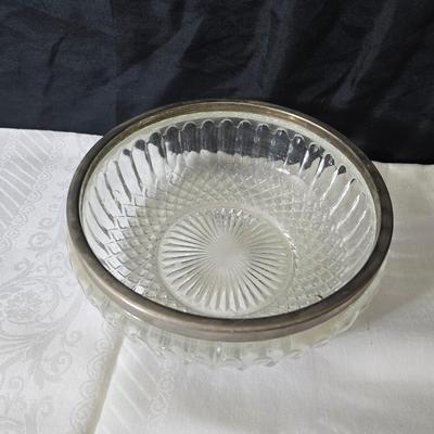 Glassware - fruit designs - silver color rimmed bowls and more