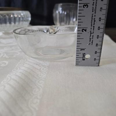 Glassware - fruit designs - silver color rimmed bowls and more