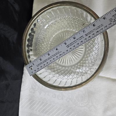 Glassware - fruit designs - silver color rimmed bowls and more