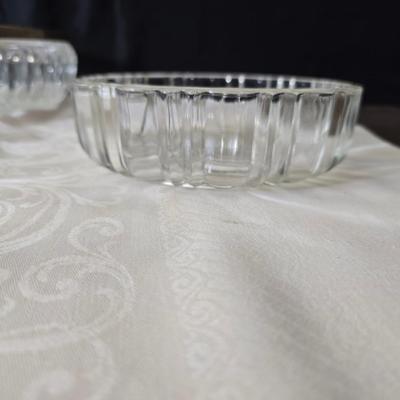 Glassware - fruit designs - silver color rimmed bowls and more
