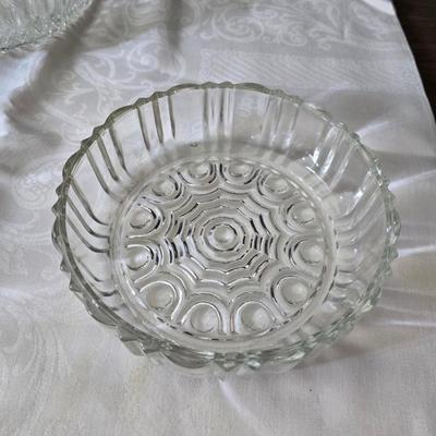 Glassware - fruit designs - silver color rimmed bowls and more