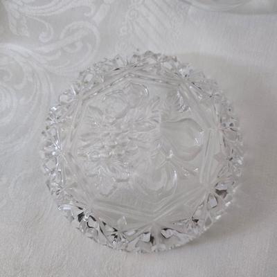 Glassware - fruit designs - silver color rimmed bowls and more
