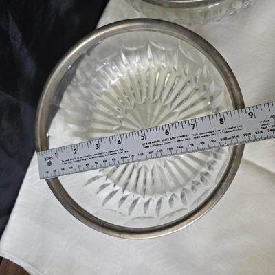 Glassware - fruit designs - silver color rimmed bowls and more