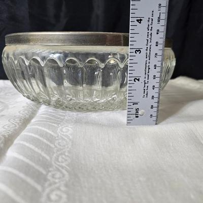 Glassware - fruit designs - silver color rimmed bowls and more