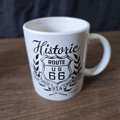 Sunbeam coffee maker with a selection of coffee mugs