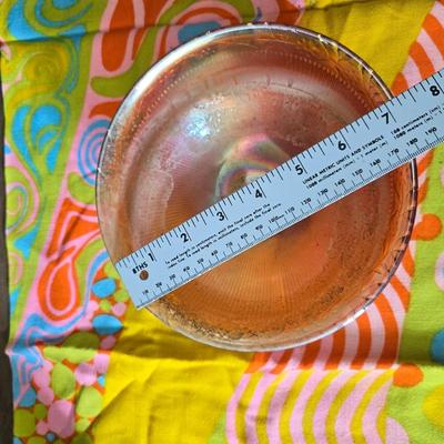 Fire king orange lusterware with a fun & funky vintage tablecloth