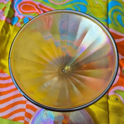 Fire king orange lusterware with a fun & funky vintage tablecloth