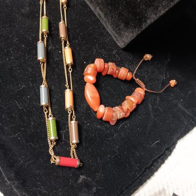 STONE BEADED NECKLACES AND BRACELET