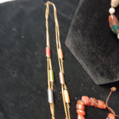 STONE BEADED NECKLACES AND BRACELET