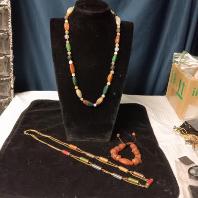 STONE BEADED NECKLACES AND BRACELET