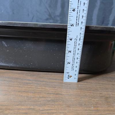 Assorted kitchen items - new ice straw maker - metal & glass dishware - roasting pan and more