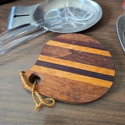 Assorted kitchen items - new ice straw maker - metal & glass dishware - roasting pan and more