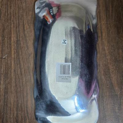 Assorted kitchen items - new ice straw maker - metal & glass dishware - roasting pan and more