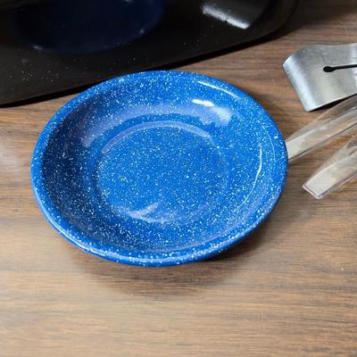 Assorted kitchen items - new ice straw maker - metal & glass dishware - roasting pan and more