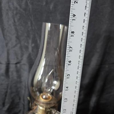 Vintage oil lamp with electric cork adapter