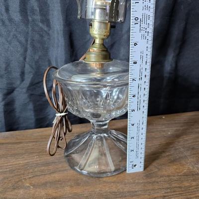 Vintage oil lamp with electric cork adapter