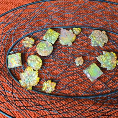 Leaf bowl - glass leaves - large mesh platter and more