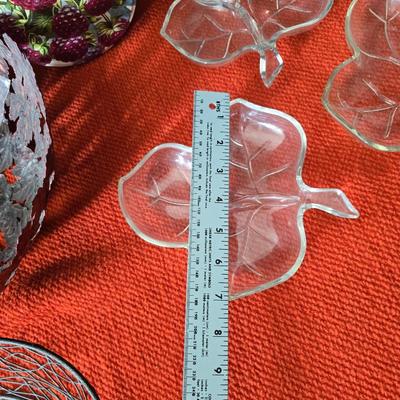 Leaf bowl - glass leaves - large mesh platter and more