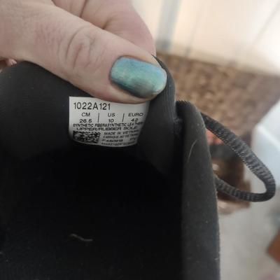 TWO WICKER BASKETS, NIKES SHOES (9) AND SANDALS