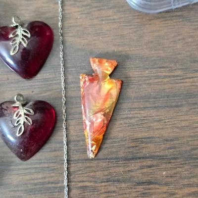 Small trinkets & collectibles - Brooch pin - vintage box with tools - necklaces - soaps - compacts and more