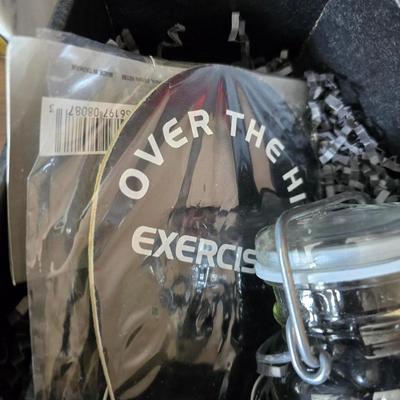 Collection of trinkets and gag gifts -cast Slot machine - iron on flag - Pez pal Pete with no feet -grow a date- horseshoe puzzle - over...