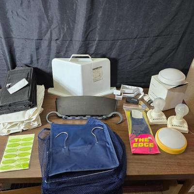 mostly closet organization - lights - shoe organizers - hooks and more