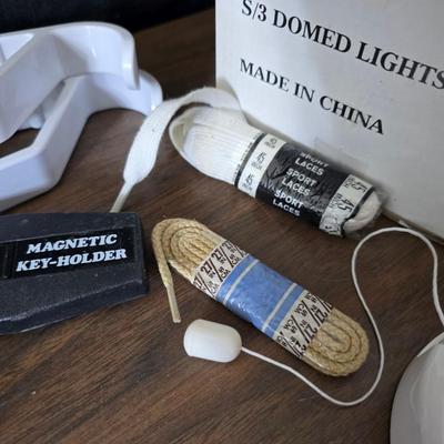 mostly closet organization - lights - shoe organizers - hooks and more