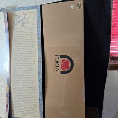 5 long inspirational posters and a framed wall art