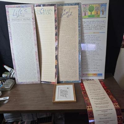 5 long inspirational posters and a framed wall art