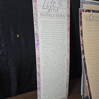 5 long inspirational posters and a framed wall art