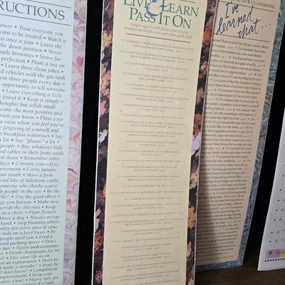 5 long inspirational posters and a framed wall art