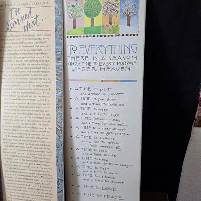 5 long inspirational posters and a framed wall art