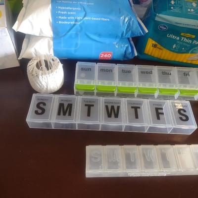 ALWAYS PANTY LINERS, TISSUE, PILL CONTAINER, LINT ROLLER