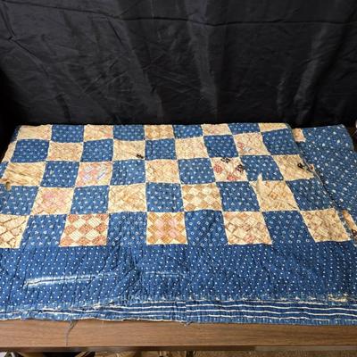 Three Antique handmade / handsewn quilts for repair or material