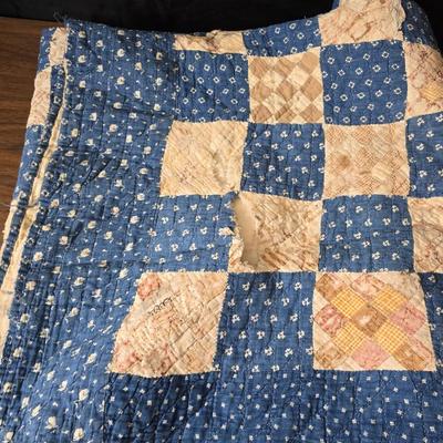 Three Antique handmade / handsewn quilts for repair or material