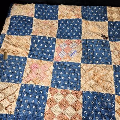 Three Antique handmade / handsewn quilts for repair or material