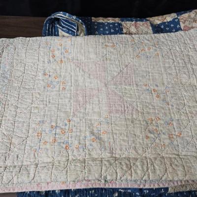 Three Antique handmade / handsewn quilts for repair or material