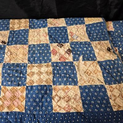 Three Antique handmade / handsewn quilts for repair or material
