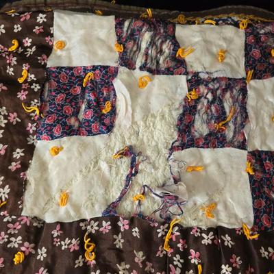 Three Antique handmade / handsewn quilts for repair or material