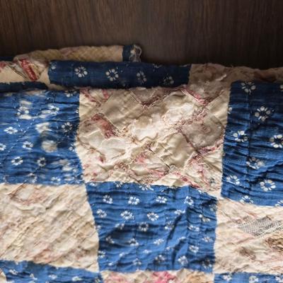 Three Antique handmade / handsewn quilts for repair or material