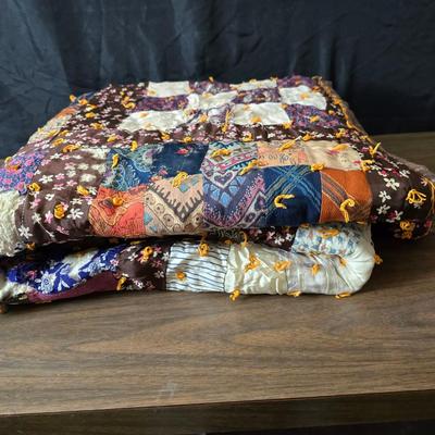 Three Antique handmade / handsewn quilts for repair or material