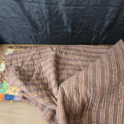 Three Antique handmade / handsewn quilts for repair or material