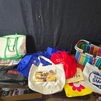A variety of re-usable shopping bags